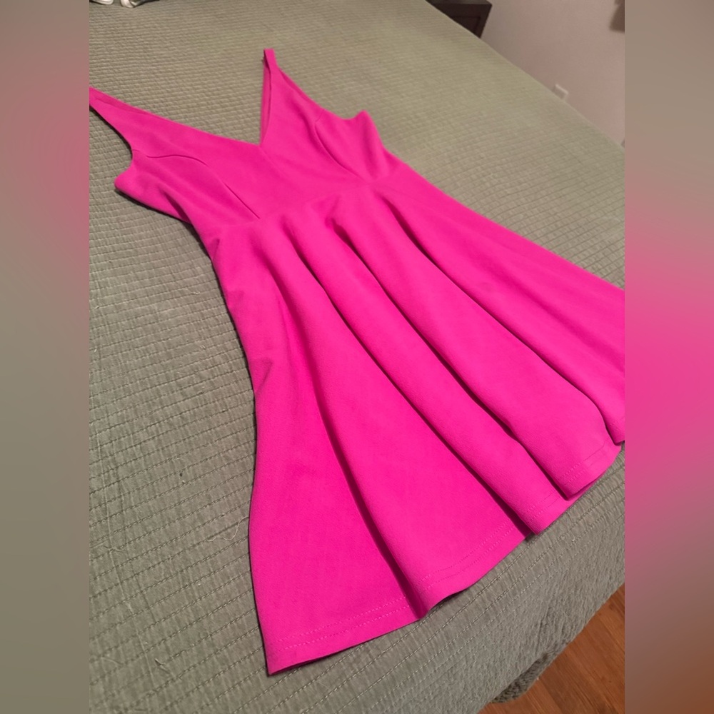 Lulu’s Darling Delight Fuchsia Skater Dress - Picture 9 of 15
